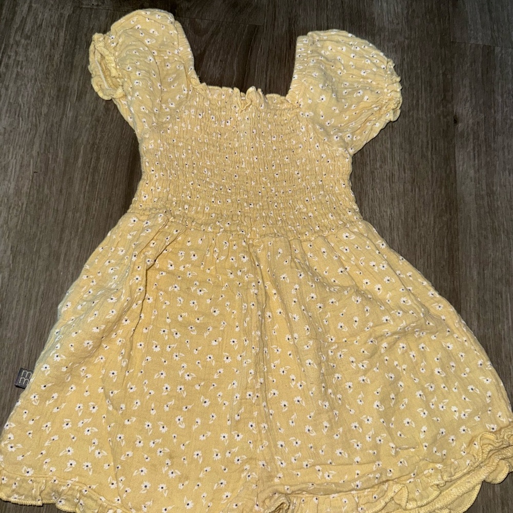 Yellow Floral Kids One Piece